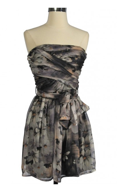 Garden Rainstorm Strapless Dress